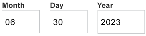 Month, Day, Year boxes to put expiration date to calculate earliest filing date