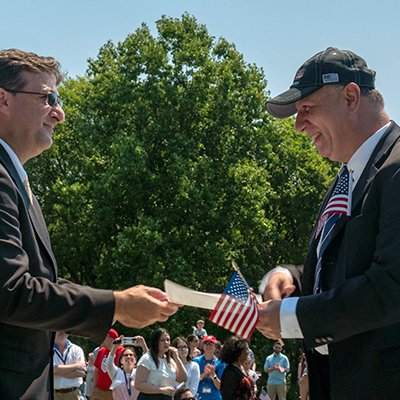 Person accepting Certificate at Mt. Vernon