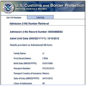 Form I-94