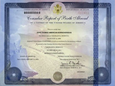 Image of a Form FS-240, Consular Report of Birth Abroad